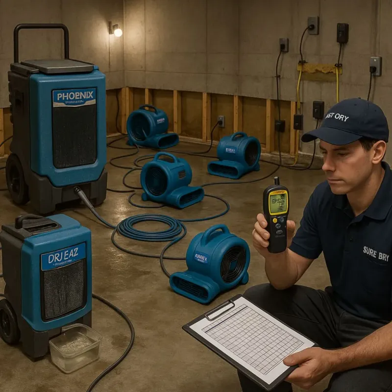 Structural Drying and Dehumidification process in East Carbon City, UT